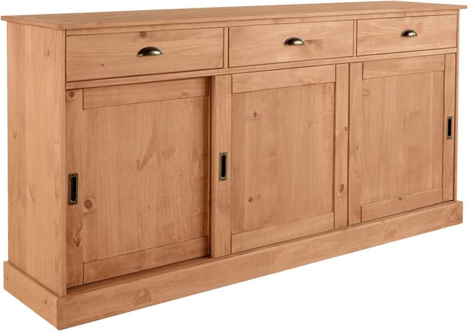 Harry-Dressoir 3 Deuren 3 Laden Wit gebeitst