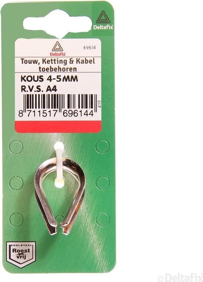 Kous 4-5mm RVS A4 - 2 st