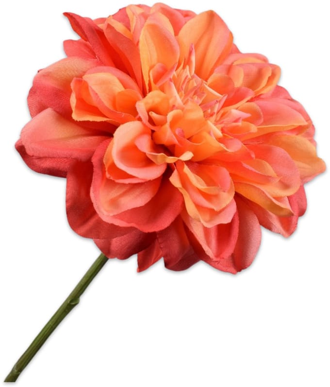 Silk-ka - Kunstbloem - dahlia - oranje - H68 cm - 2 stuks