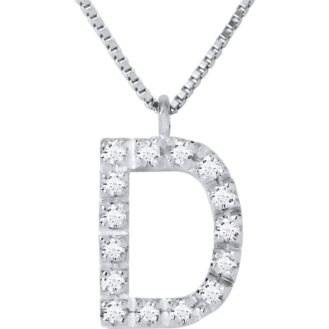 Collar ABC Diamonds 0,08 Cts LETTER "D" 18K wit