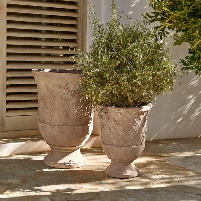 LOBERON Plantenpot set van 2 Kivolex bruin