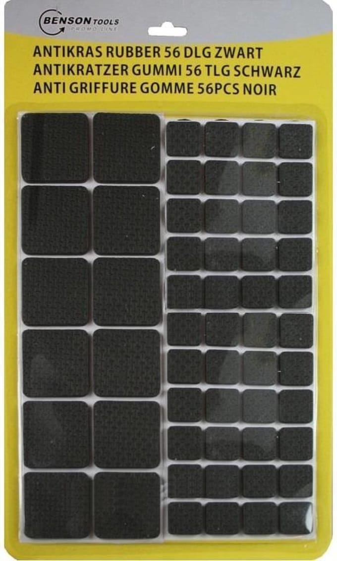 Anti Kras rubber - 56 Delig - Zwart