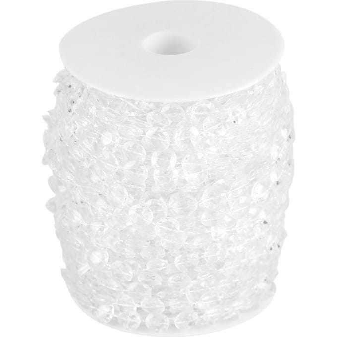 99Ft 30M Slinger Diamant Acryl Kristal Kralengordijn Bruiloftsfeest DIY Decor white