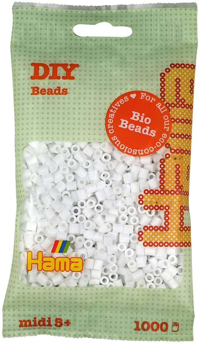 Hama Midi Bio Strijkkralen - Wit (001), 1000st.