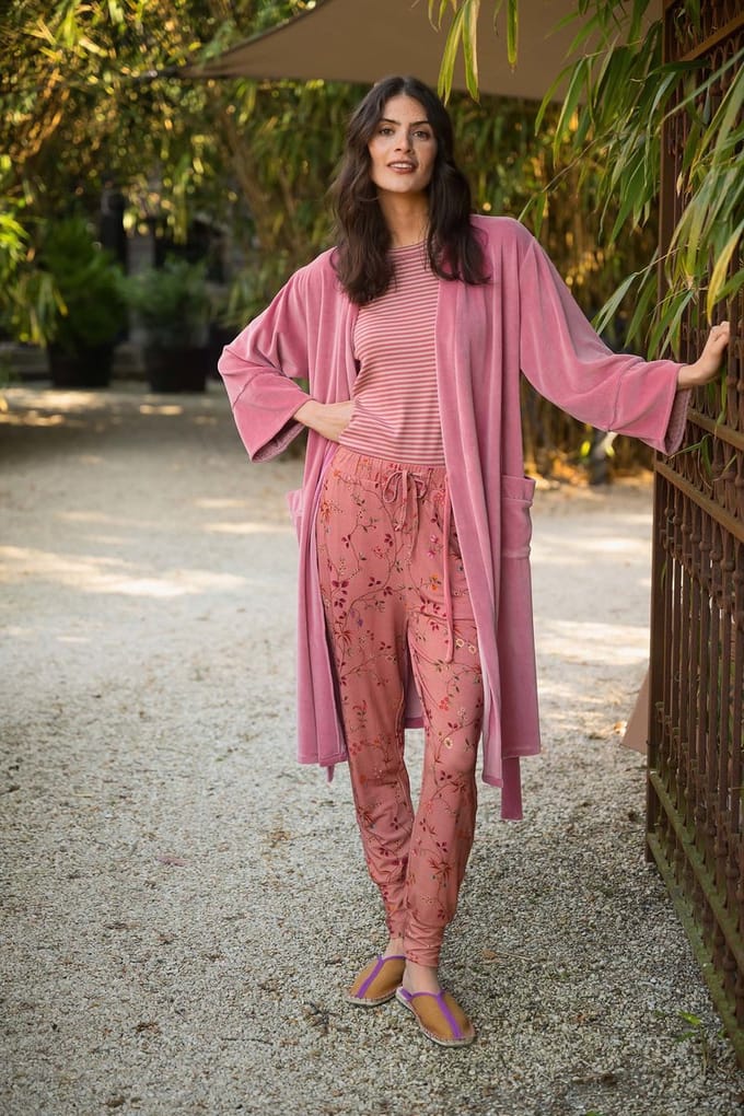 Pip Studio - Bobien Pyjama Broek Lang Dames - Loungewear - Delhi Dreams - Roze - M