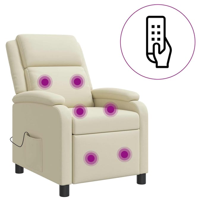 vidaXL - Massage - Relaxstoel - Crèmekleurig - Kunstleer