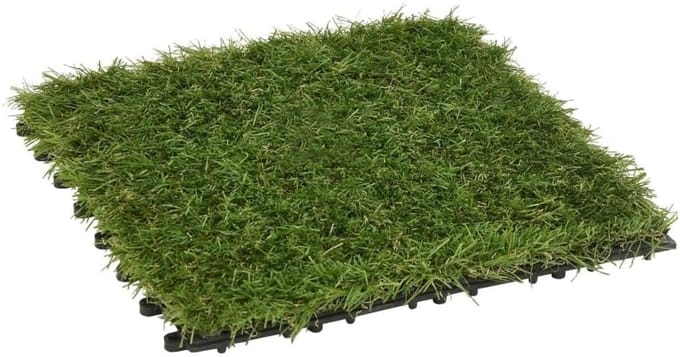 Kunstgras tegels - Gazon tegels - Onderhoudsvrij gazon - Dicht insteeksysteem - 30x30 cm - Groen