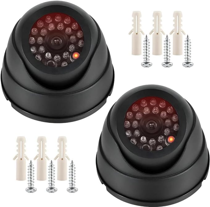 2 Stuks Realistische Dummy Camera met Knipperend LED Licht voor Binnen en Buiten