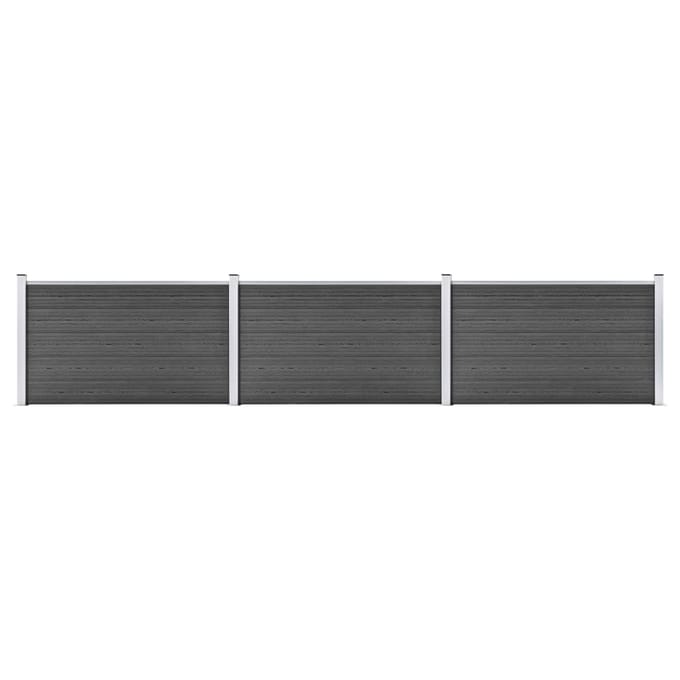 vidaXL - Schuttingpanelenset - 526x105 - cm - HKC - zwart