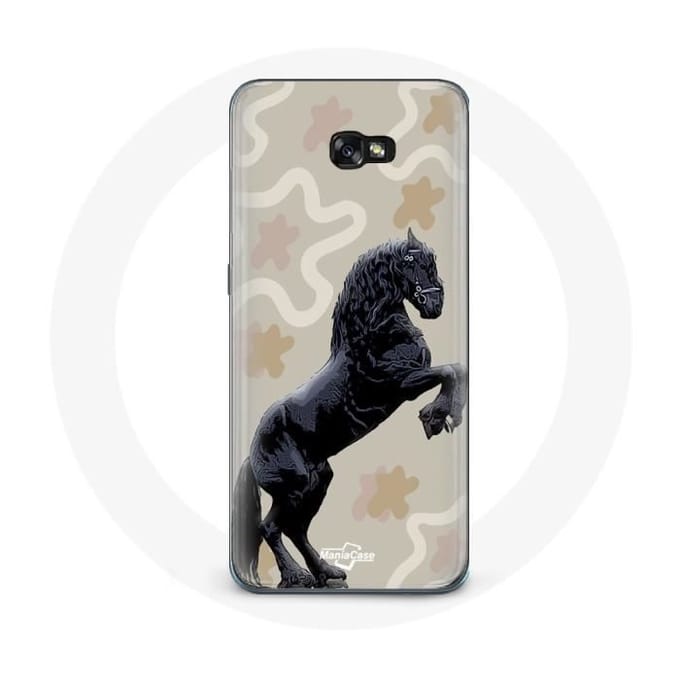 Coque - Samsung - Galaxy A8 2016 - Noir - Souple - Race de cheval noir
