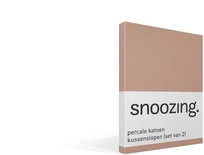 Snoozing percale katoen kussenslopen (set van 2) - Percale katoen - 60x70 cm - Mokka