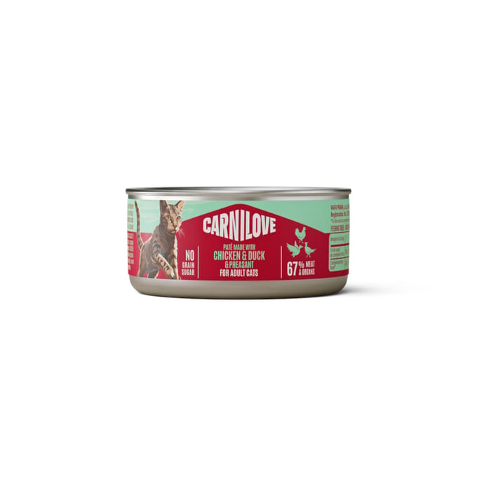 Voordeelpakket 12x 100g Carnilove Cat Paté Kip, Eend & Fazant nat kattenvoer