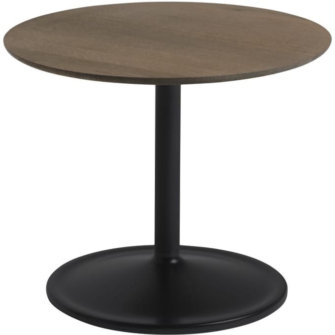 Muuto Soft Side Tafel laag - massief eiken gerookt/zwart - Ø48