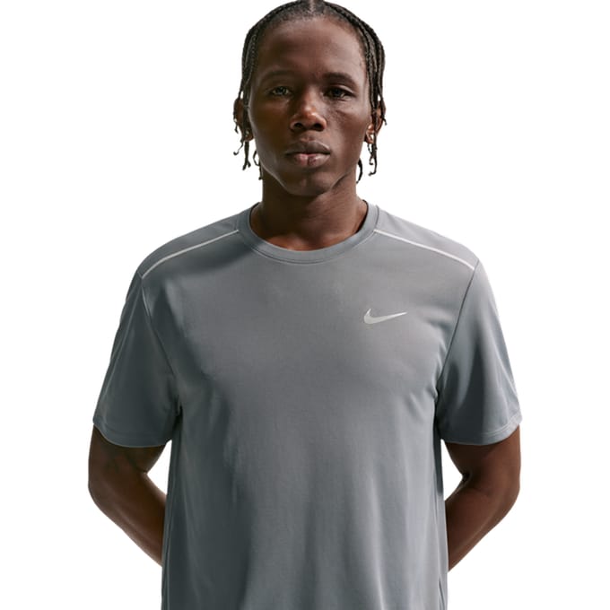 Nike Miler T-shirts Heren - Grijs - Maat XL - Poly Jersey