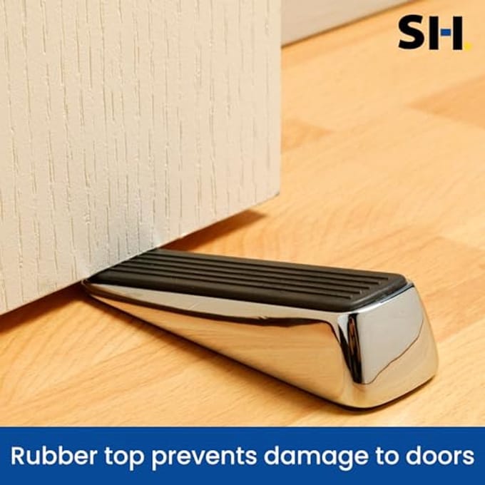Decoratieve Rubber Chrome Stop - Vlakke, Antislip Deurhouder