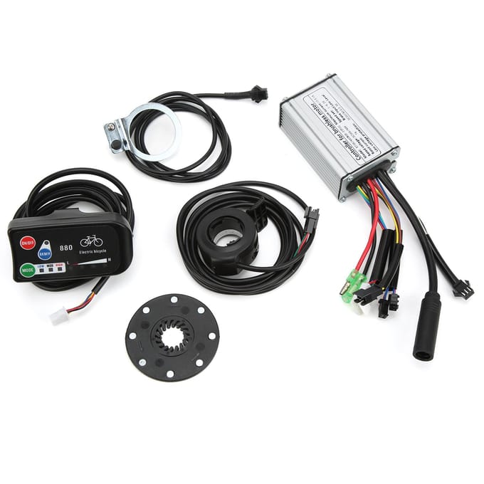 Elektrische Fiets 36V 48V 15A Vierkante Golf Controller met LED880 Display Kit voor 250W Borstelloze Motor black