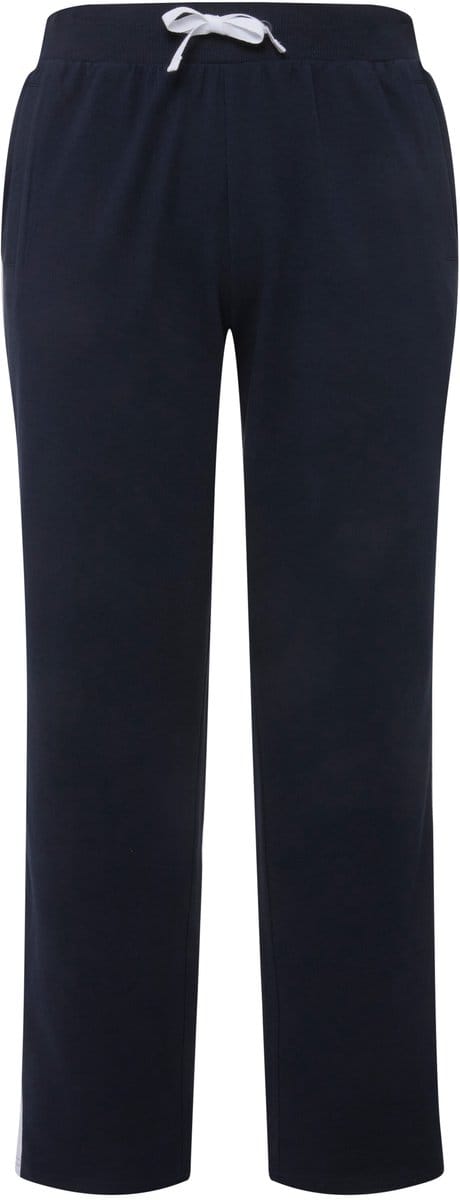 Ulla Popken - Dames - Joggingbroek elastische tailleband zijstrepen - Marine - Maat 42+