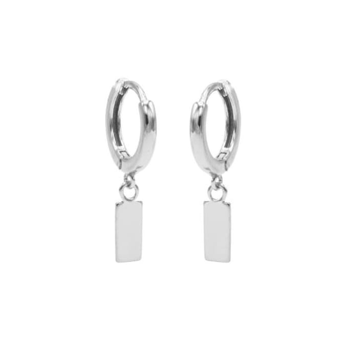 Karma hinged hoops symbool mini rectangle zilver M2548HIN