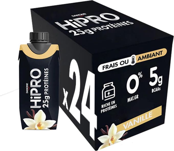 Danone HiPRO Eiwitshake – Vanille – 25g Proteïne – 24 x 330ml – Lactosevrij