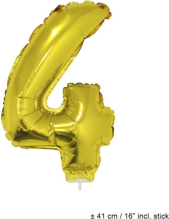 Folie opblaascijfer 4 Goud