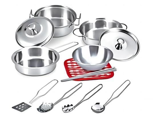 12-delige inox potten- & pannenset