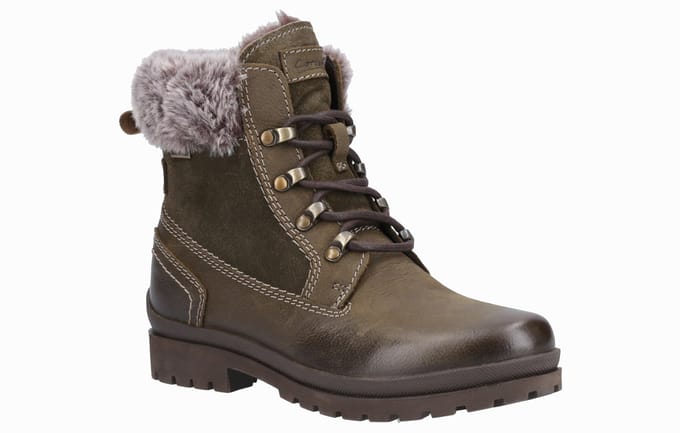 Cotswold Evenlode Leren Dames Khaki Winter Enkellaarzen