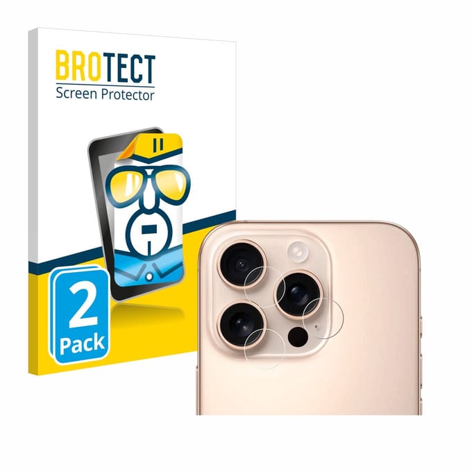 BROTECT - Screenprotector voor Apple iPhone 16 Pro (ALLEEN Camera Lens) - Folie Beschermfolie transparant 2 Stuks