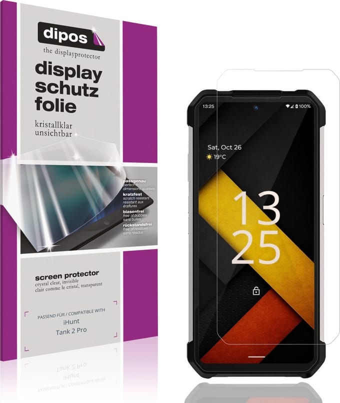 dipos – 4x Beschermfolie geschikt voor iHunt Tank 2 Pro | Krasbestendige & heldere Screenprotector Ultra-Thin