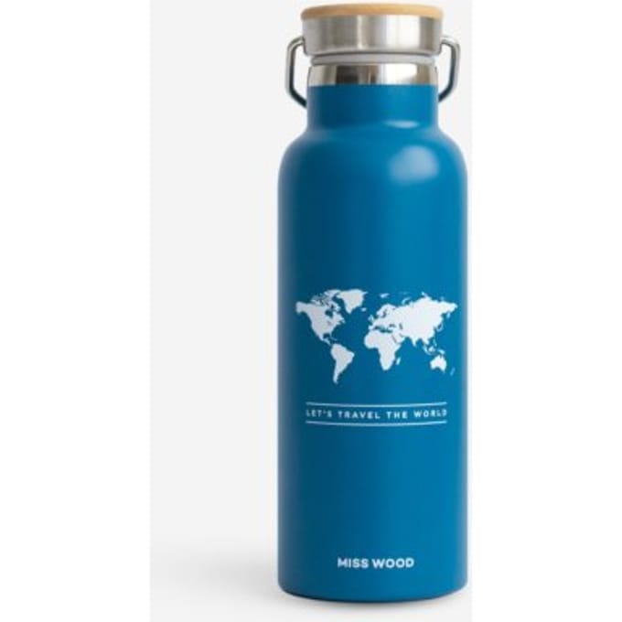 Woody Drinkbus Wereld Blauw - Wit