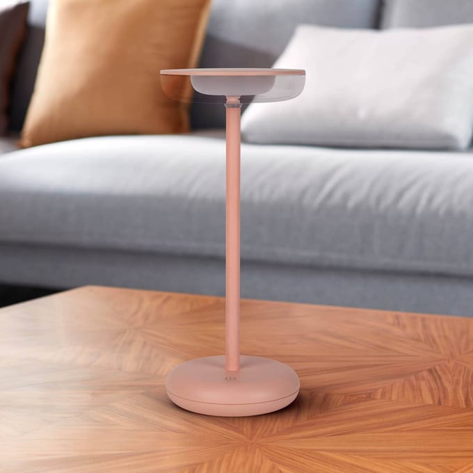 Näve LED terraslamp Pasi, roze Hoogte 26 cm Metaal Touch