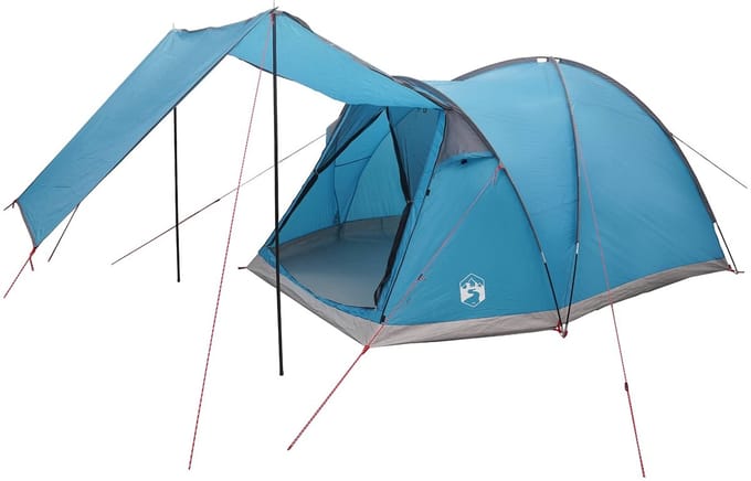 vidaXL - Huisje - Tent - 4-persoons - Blauw - Polyester - en - Staal