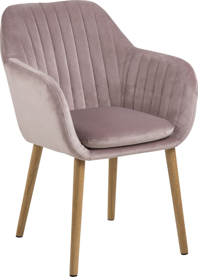 Bendt Eetkamerstoel 'Albin' Velvet, kleur Dusty Rose