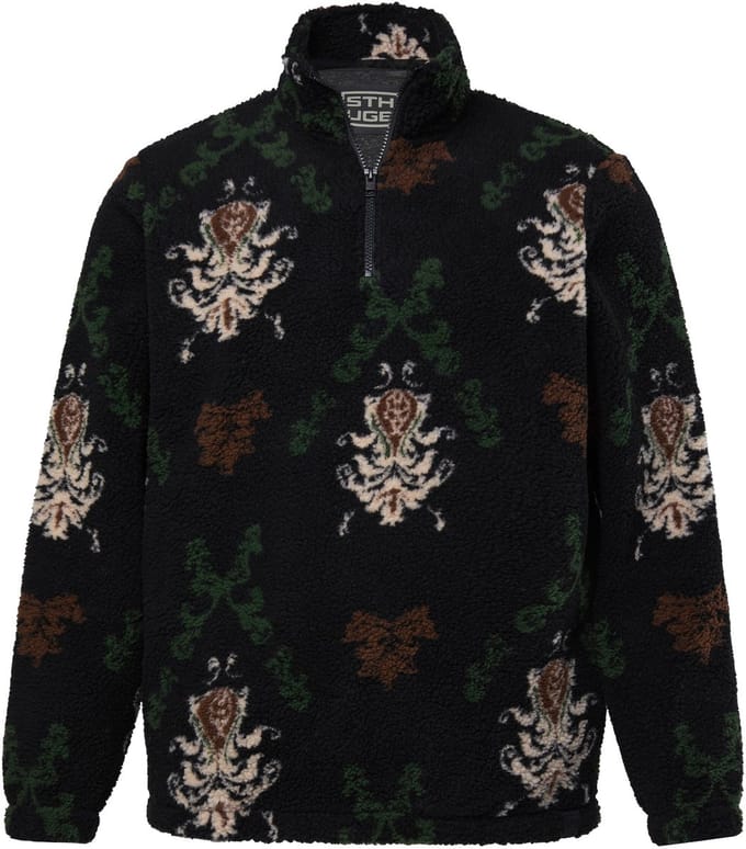 STHUGE - Heren - Troyer teddyfleece patroon - Zwart - Maat L