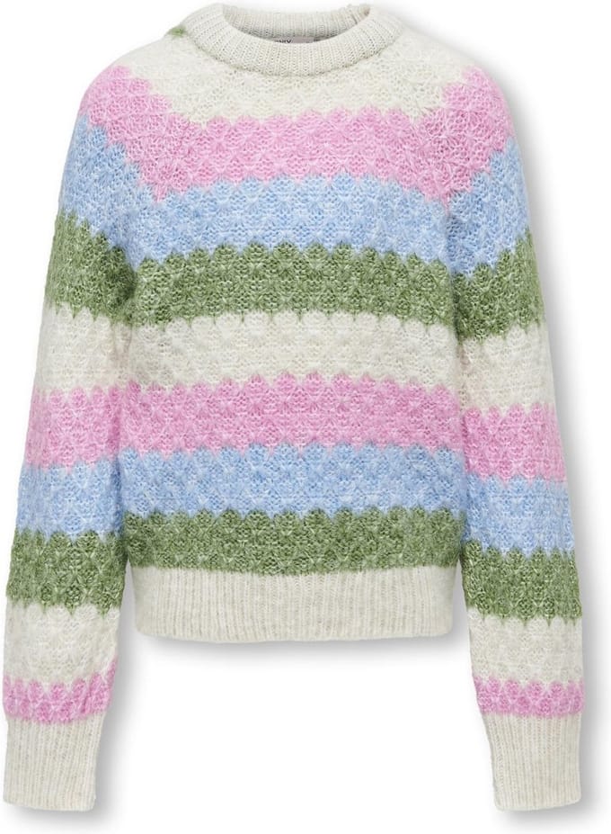 Kids trui CHOLE Birch Absinthe Green/Dusk Blue/Bonbon Regular Fit