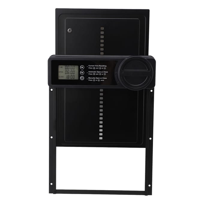 Automatische Kippenhokdeur Elektrische Timer IPX45 Waterdicht Aluminiumlegering Auto Opener black