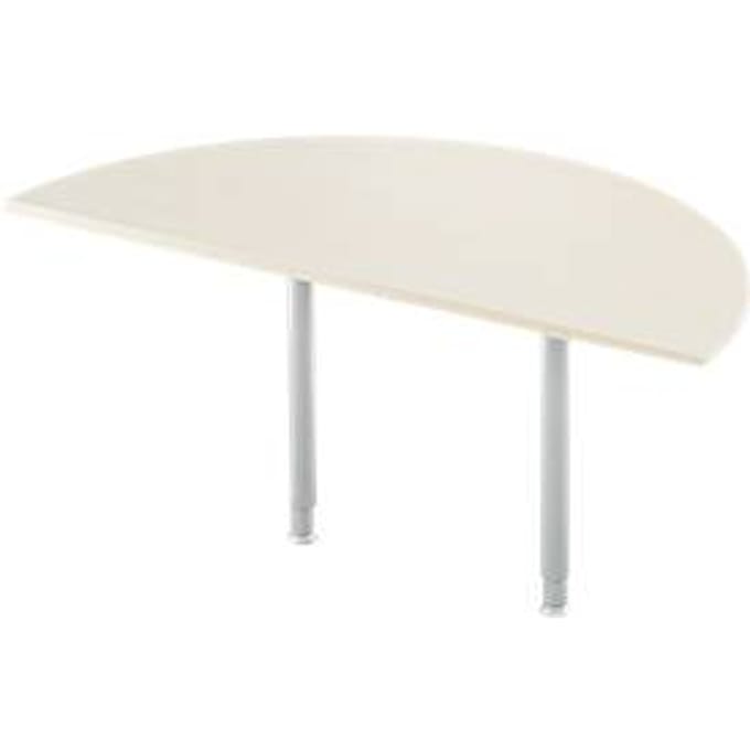 Aanbouwtafel, halve cirkel, Ø 1600 mm, esdoorn/blank aluminium
