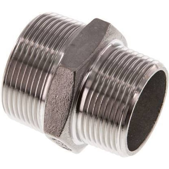 R 1 1/2'' x R 1 1/4'' RVS Borstnippel 16 Bar
