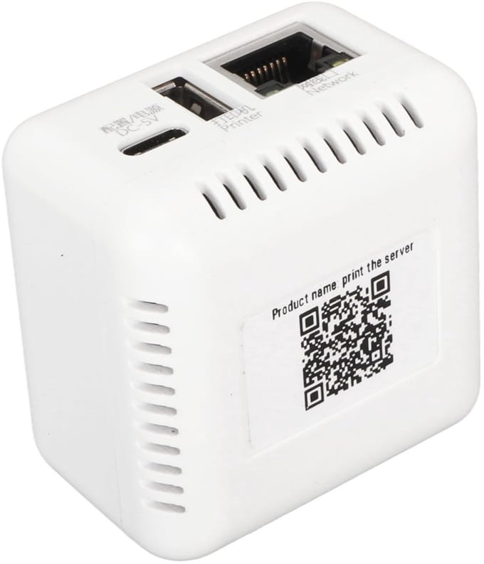 Dailygoody - USB 2.0 Netwerkprintserver - Printserveradapter - Efficiënt afdrukken - EU-stekker - Geschikt voor Windows en Linux - Meerdere interfaces