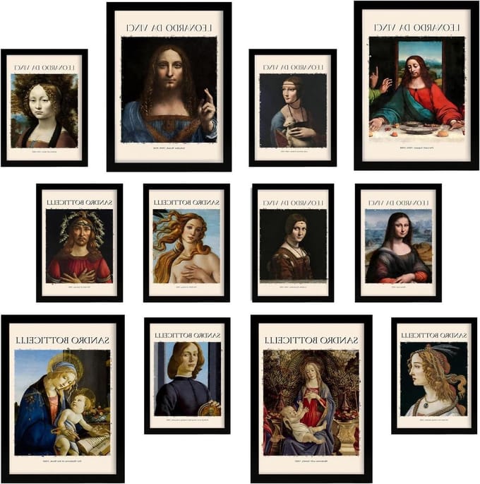 Kunstdruk Set - Schilderij Prints - Muur Decoratie - Meesterwerken Collectie - A3 en A4 - Meerdere Kleuren