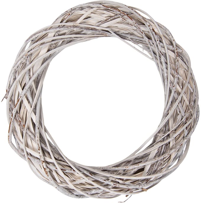 Clayre & Eef Krans Ø 40x8 cm Wit Rotan