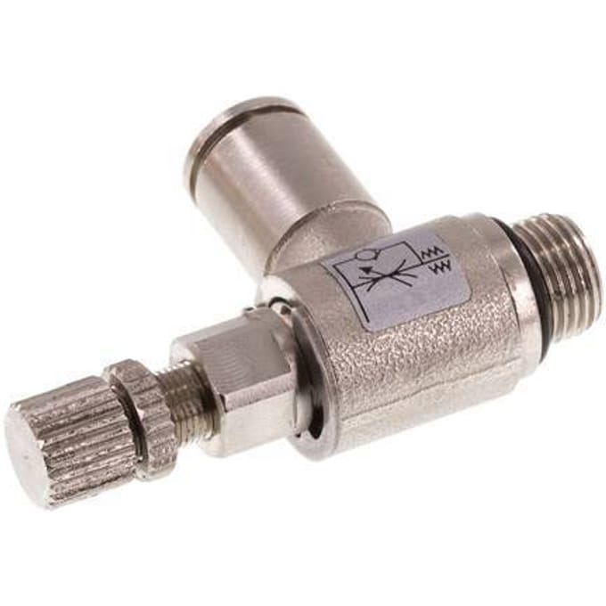 L-stuk Regelventiel 6 mm - G1/8'' Regeling-in Messing Kartelschroef