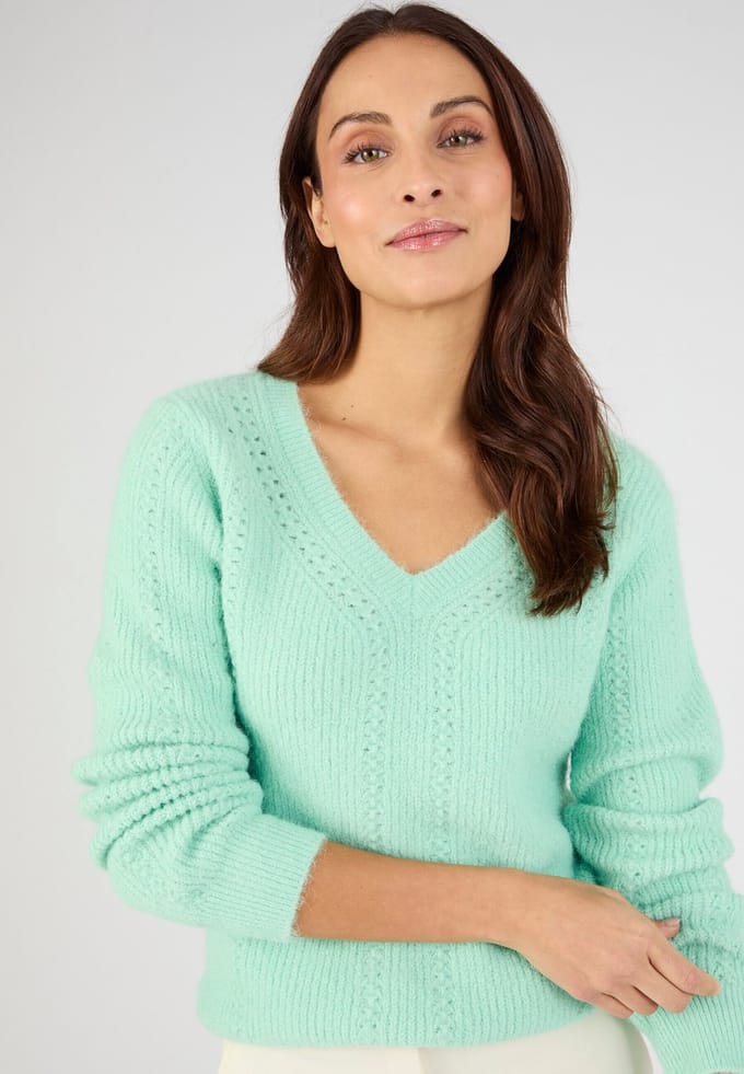 Damart - Trui parelsteek met Thermolactyl-label - Dames - Blauw - M