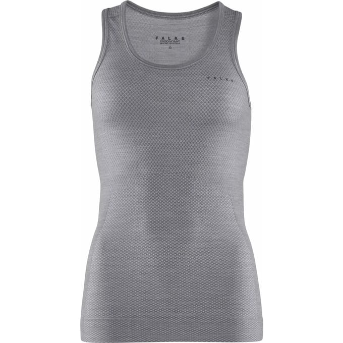 FALKE Wool-Tech Light sneldrogend wol functioneel materiaal mouwloze functioneel shirt dames grijs - maat L