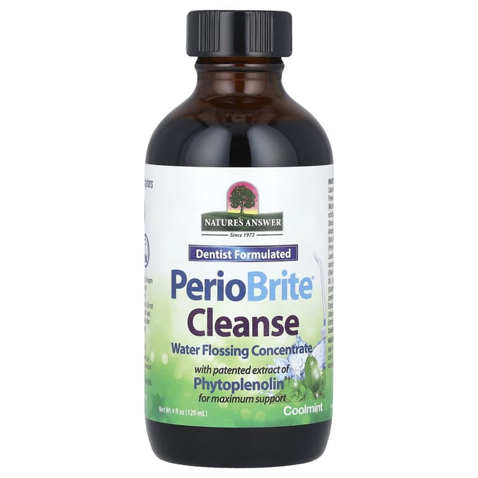 Nature'S Answer, Periobrite® Cleanse, Purified Water Floss Concentrate, Cool Mint, 120 Ml (4 Fl Oz) gray