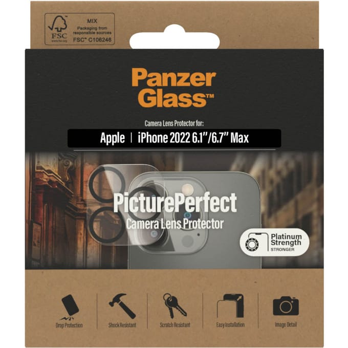 PanzerGlass Screenprotector geschikt voor Apple iPhone 14 Glazen | PanzerGlass PicturePerfect Camera Protector - Case Friendly