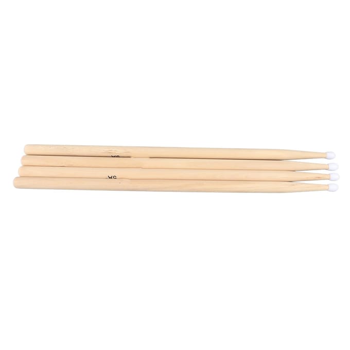 2 Paar Drumstokken Esdoornhout Multifunctioneel 5A Drumstokken voor Oefening Optreden Beginners beige
