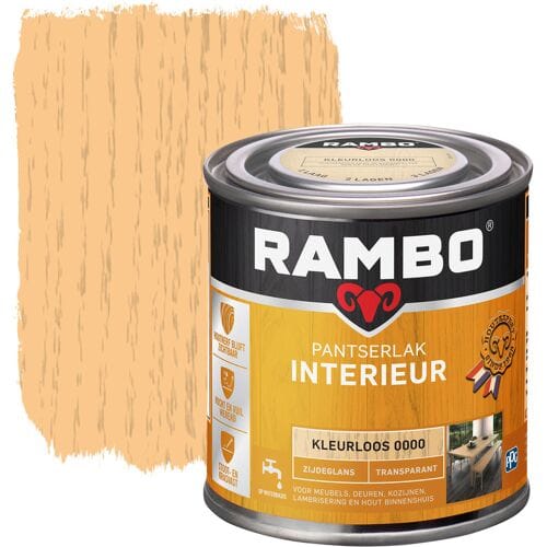 Rambo Pantserlak Interieur Transparant Zijdeglans - Blank   8716242887621   Verf   Lakverf Binnen