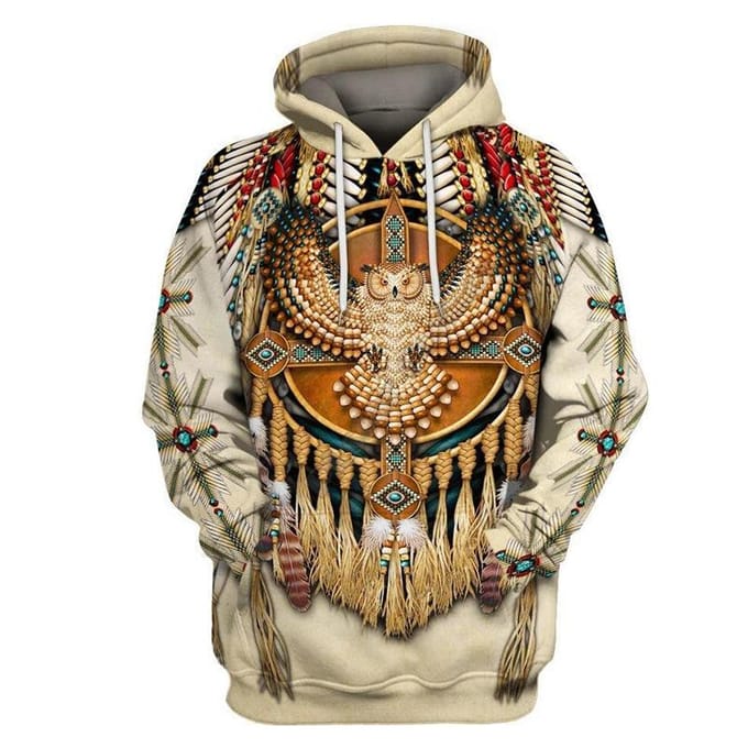 Herenjas Trendy 3D Digitale Indiase Print Casual Sweatshirt 7XL beige