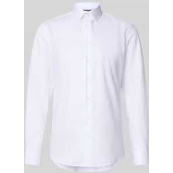 slim fit zakelijk hemd met kentkraag