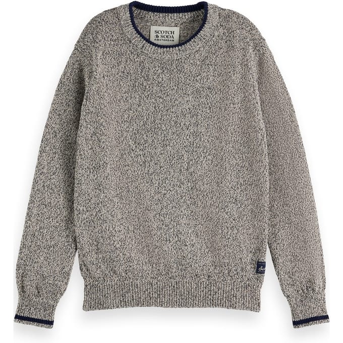 Scotch & Soda Boy Regular-fit Melange Pullover Plaza Taupe Melange Größe: 8 | Strickjacken Outlet | kids | Schwarz